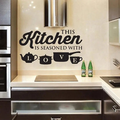 #Kitchen Wall Sticker “This Kitchen Is Seasoned With Love”