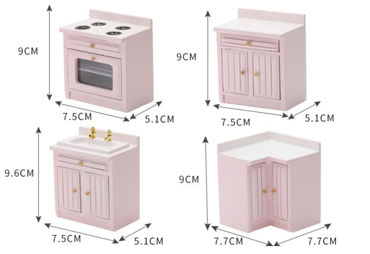 #1:12 Dollhouse Mini Kitchen Set