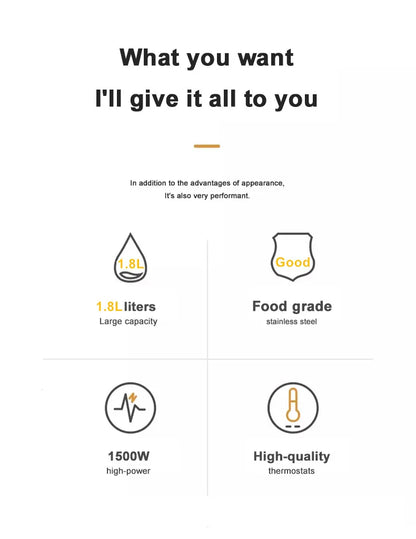 #JFBONIN Stainless Steel Electric Kettle 1.8L