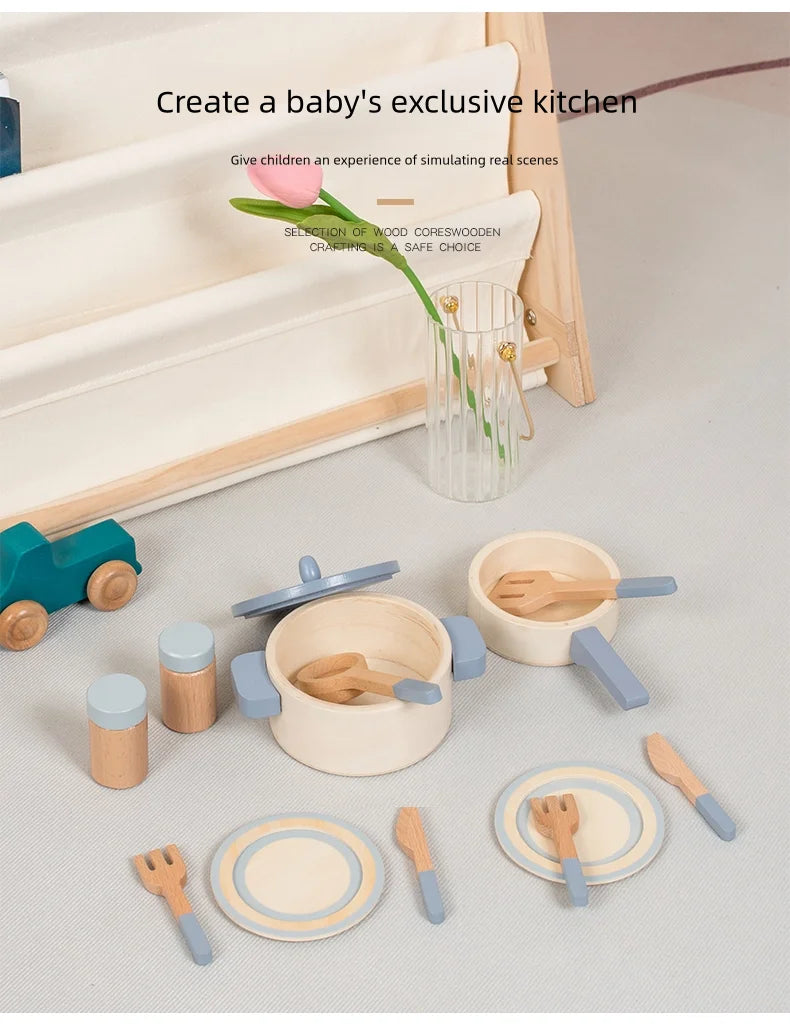 #Wooden Kids’ Simulation Kitchen Set