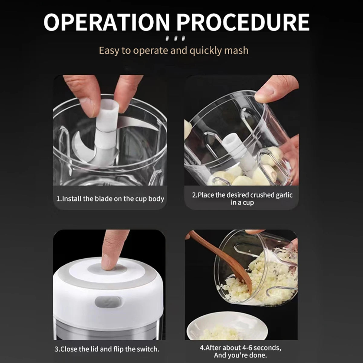 #Electric Mini Garlic Press Chopper