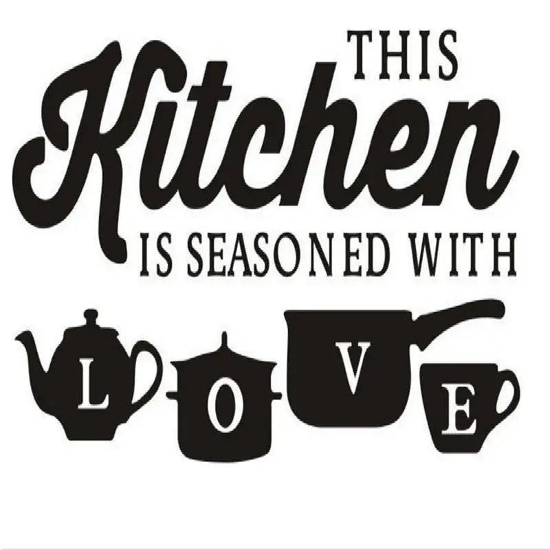 #Kitchen Wall Sticker “This Kitchen Is Seasoned With Love”