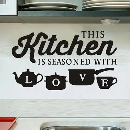 #Kitchen Wall Sticker “This Kitchen Is Seasoned With Love”