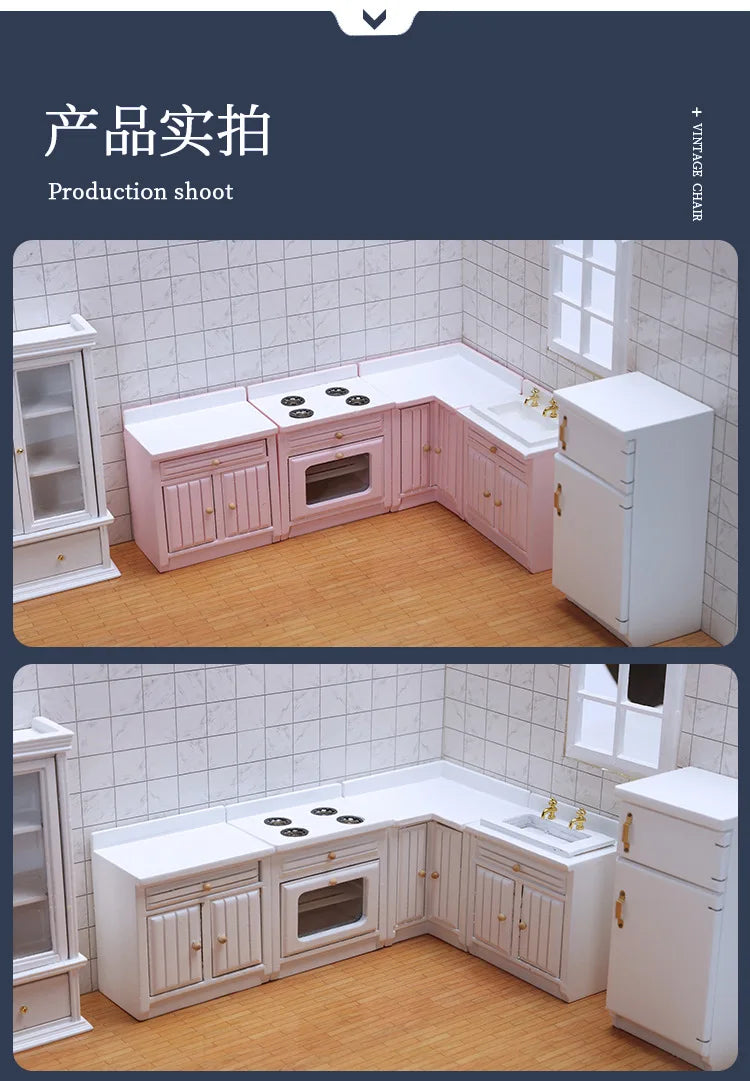 #1:12 Dollhouse Mini Kitchen Set