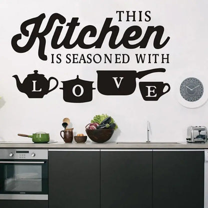 #Kitchen Wall Sticker “This Kitchen Is Seasoned With Love”