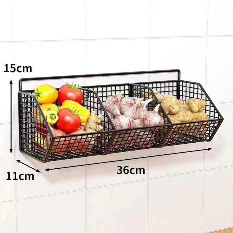 #Wall-Mounted Kitchen Storage Basket
