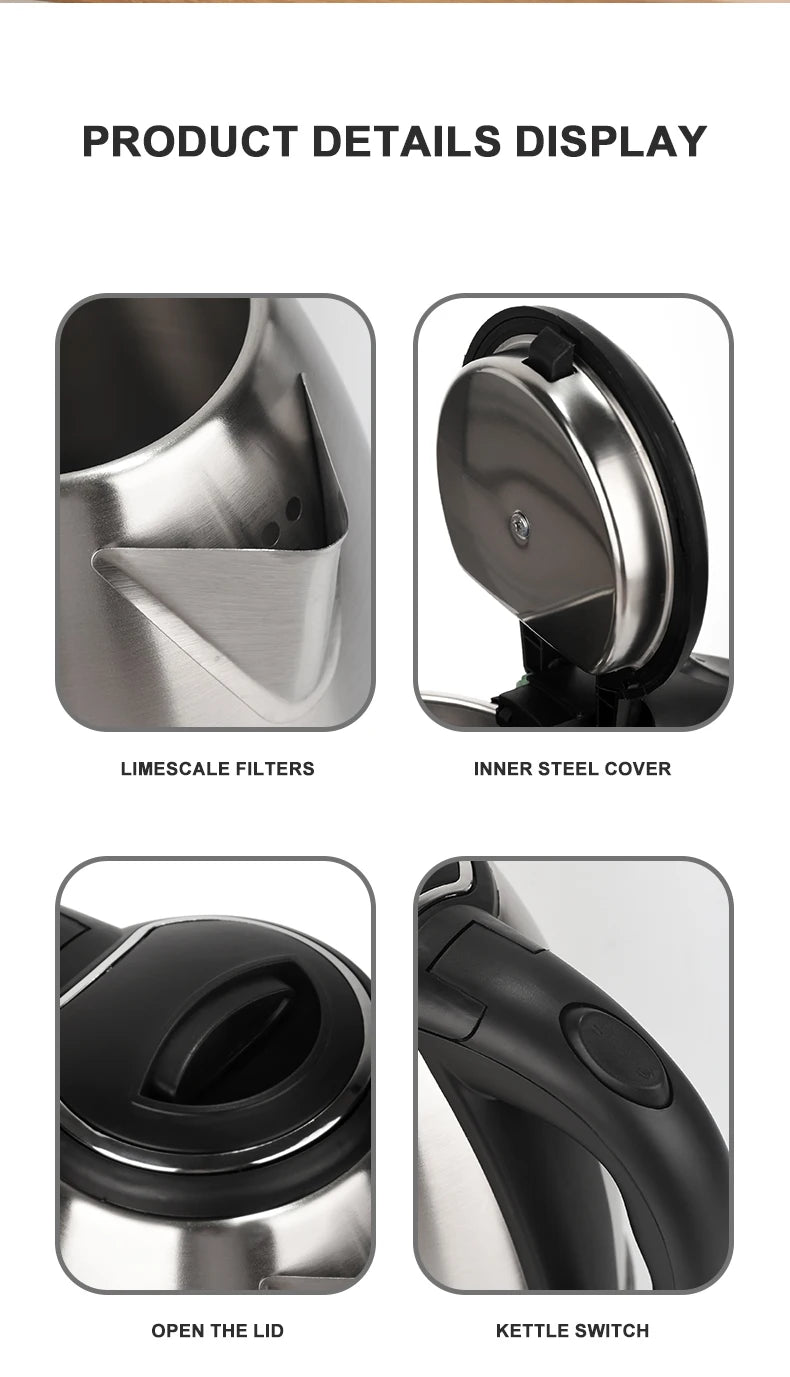 #JFBONIN Stainless Steel Electric Kettle 1.8L