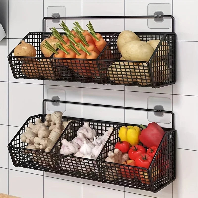 #Wall-Mounted Kitchen Storage Basket