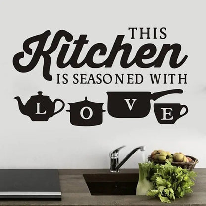 #Kitchen Wall Sticker “This Kitchen Is Seasoned With Love”