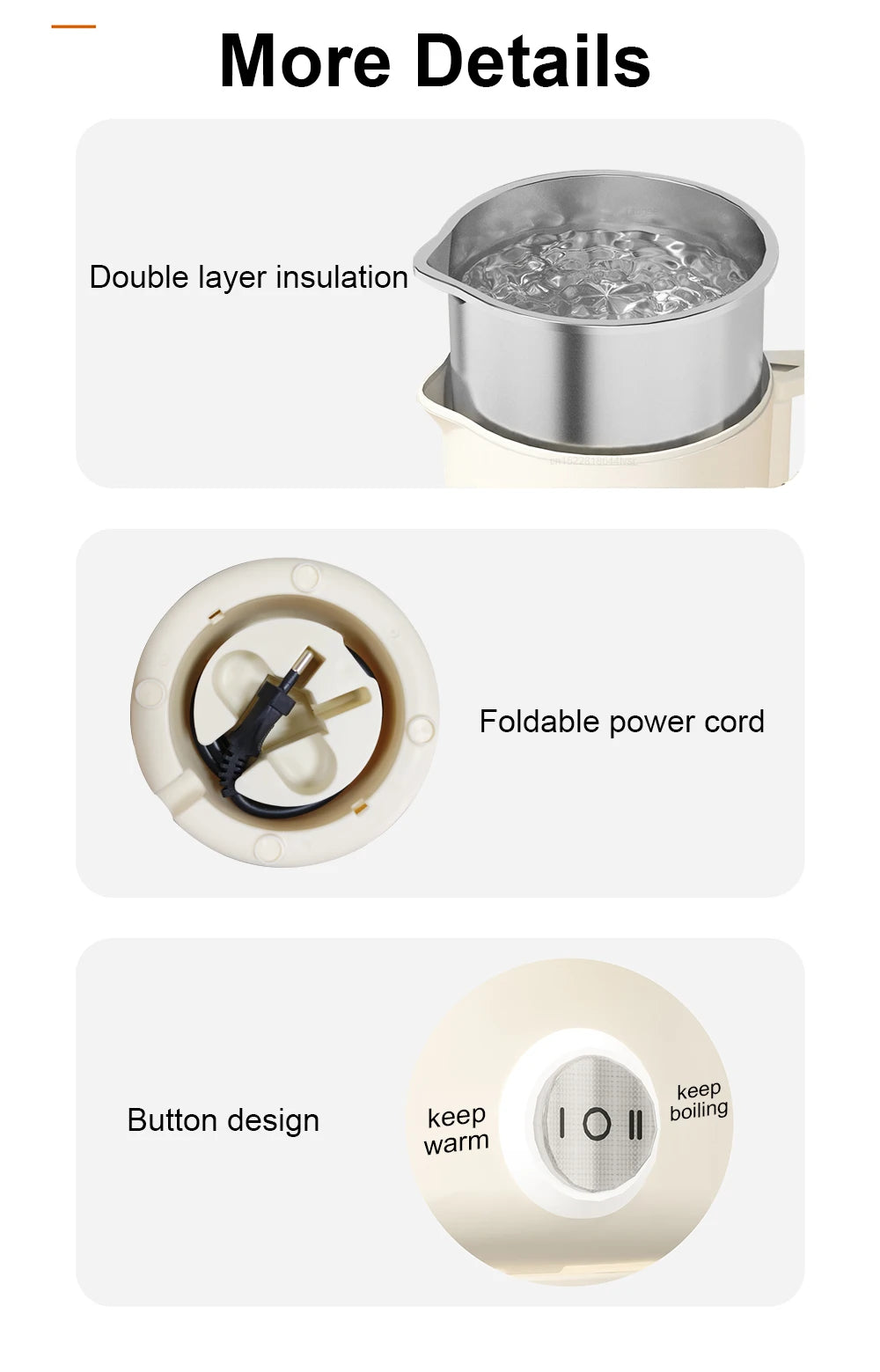 #Portable Electric Water Kettle 1000ml