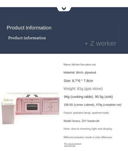 #1:12 Dollhouse Mini Kitchen Set