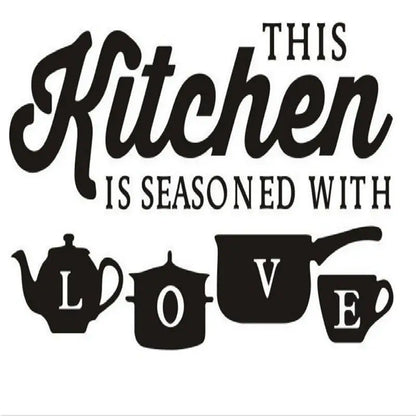 #Kitchen Wall Sticker “This Kitchen Is Seasoned With Love”