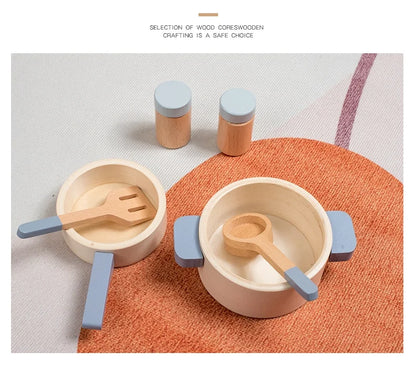 #Wooden Kids’ Simulation Kitchen Set