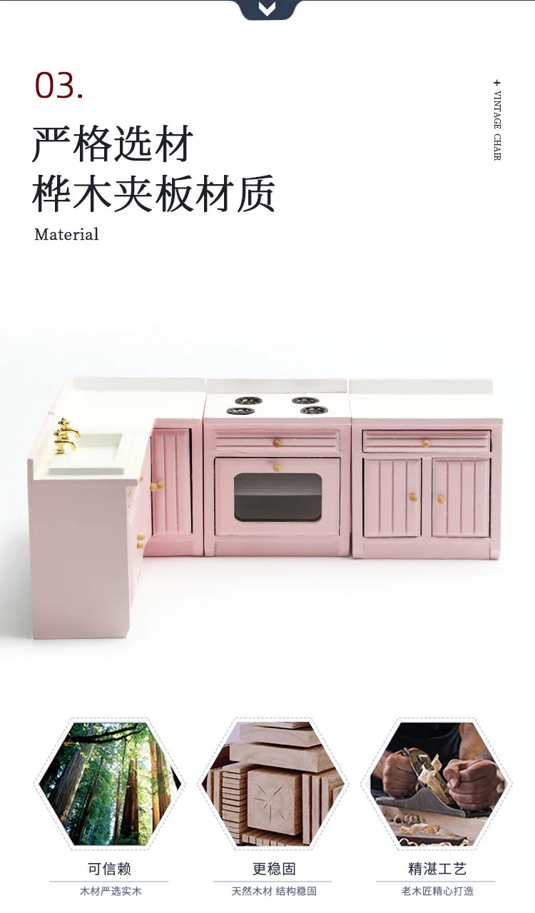 #1:12 Dollhouse Mini Kitchen Set